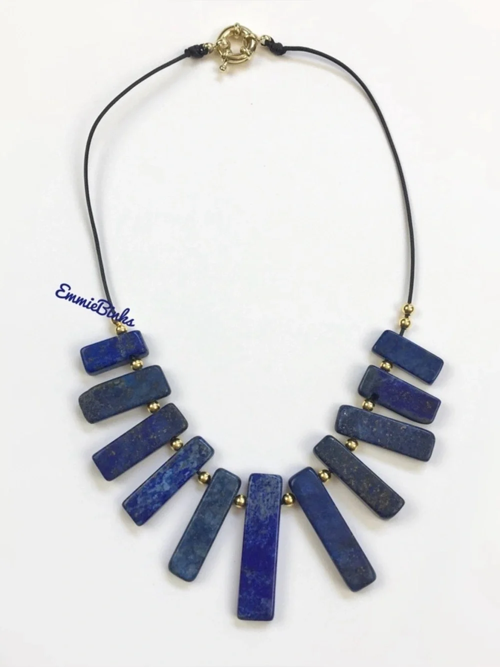 New Genuine Lapis Lazuli & Sodalite Gemstone Statement Collar Choker Necklace
